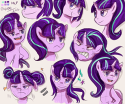 Size: 600x500 | Tagged: safe, artist:edline02, starlight glimmer, pony, unicorn, alternate hairstyle, angry, equal cutie mark, s5 starlight, sketch, smiling, smirk, solo