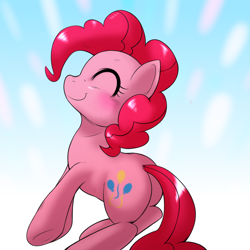 Size: 1000x1000 | Tagged: safe, artist:ushiro no kukan, pinkie pie, earth pony, pony, female, mare, pink coat, pink mane, simple background, solo