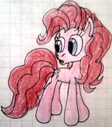 Size: 2173x2478 | Tagged: safe, artist:colossalstinker, pinkie pie, earth pony, pony, g3.5, g4 to g3.5, generation leap, graph paper, solo, traditional art