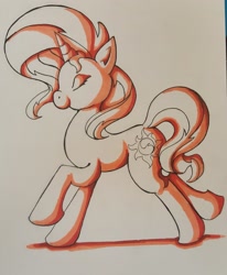 Size: 2540x3089 | Tagged: safe, artist:ksapphire8989, sunset shimmer, pony, unicorn, solo, traditional art