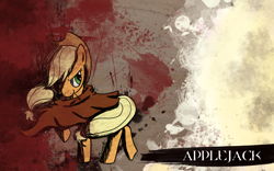 Size: 1280x800 | Tagged: safe, artist:nana-z, applejack, earth pony, pony, cape, clothes, solo, wallpaper