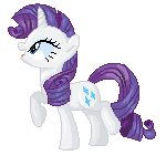 Size: 150x150 | Tagged: safe, artist:obsessedwithspace, rarity, pony, unicorn, animated, gif, solo