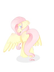 Size: 1024x1365 | Tagged: safe, artist:misocosmis, fluttershy, pegasus, pony, female, mare, pink mane, solo, yellow coat