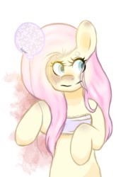 Size: 1024x1365 | Tagged: safe, artist:misocosmis, fluttershy, pegasus, pony, semi-anthro, balloon, solo