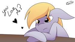 Size: 1920x1080 | Tagged: safe, artist:zuri-izumi, derpy hooves, pony, sad, simple background, solo, white background