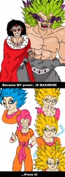 Size: 788x2108 | Tagged: safe, artist:discordedshadow, derpibooru import, king sombra, pinkie pie, earth pony, pony, unicorn, broly, broly the legendary super saiyan, crossover, dragon ball z, dragonball z abridged, goku, super saiyan, super saiyan 3, super saiyan blue