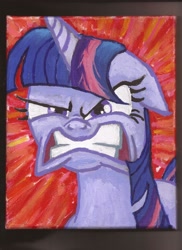 Size: 1700x2338 | Tagged: safe, artist:pwnyville, derpibooru import, twilight sparkle, angry, bust, floppy ears, frown, glare, gritted teeth, portrait, rage, solo