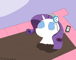 Size: 5192x4120 | Tagged: safe, artist:amateur-draw, rarity, pony, unicorn, 1000 hours in ms paint, absurd resolution, headphones, ipad, ms paint, mud, mud bath, relaxing, solo, spa