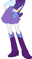 Size: 3376x6183 | Tagged: safe, artist:teentitansfan201, edit, rarity, equestria girls, absurd resolution, boots, bracelet, clothes, cropped, hand on hip, high heel boots, jewelry, legs, pictures of legs, simple background, skirt, solo, transparent background, vector, vector edit