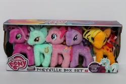 Size: 1500x1000 | Tagged: safe, applejack, cheerilee, lyra heartstrings, pinkie pie, twilight sparkle, twilight sparkle (alicorn), alicorn, pony, female, funrise, irl, mare, photo, plushie