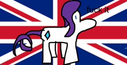 Size: 1218x630 | Tagged: safe, rarity, pony, unicorn, rartiry, solo, stylistic suck, union jack, vulgar, wat