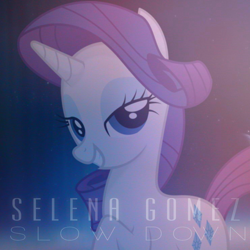 Size: 800x800 | Tagged: safe, artist:penguinsn1fan, artist:tim015, rarity, pony, unicorn, cover, parody, selena gomez, solo