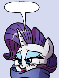 Size: 349x456 | Tagged: safe, idw, rarity, pony, unicorn, spoiler:comic, clothes, exploitable meme, meme, scarf, simple background, solo, transparent background