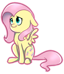 Size: 410x470 | Tagged: safe, artist:vividvulpine, fluttershy, pegasus, pony, female, mare, pink mane, solo, yellow coat