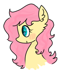 Size: 1024x1024 | Tagged: safe, artist:swineburst, fluttershy, pegasus, pony, female, mare, pink mane, solo, yellow coat