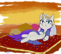 Size: 3279x2893 | Tagged: safe, artist:helloiamyourfriend, rarity, pony, unicorn, belly dancer, bracelet, colored sketch, ear piercing, earring, hoof ring, jewelry, necklace, persian, piercing, rarity wears human jewelry, regalia, safavid dynasty, solo, tiara, veil