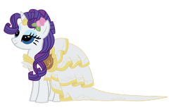 Size: 1120x713 | Tagged: safe, artist:tinkerbell66799, rarity, pony, unicorn, clothes, dress, solo, wedding dress