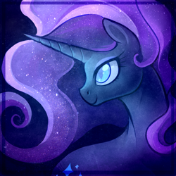 Size: 2000x2000 | Tagged: safe, artist:thenecrobalam, nightmare rarity, rarity, pony, unicorn, album cover, bust, color porn, colored pupils, gatopaint, portrait, profile, shadowcatkirara, solo, song reference