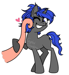 Size: 751x814 | Tagged: safe, artist:crippledbeanbag, derpibooru import, oc, oc:dream², pony, unicorn, cute, female, heart, hug, kiss on the cheek, kissing, ponytail, simple background, solo, tentacles, transparent background