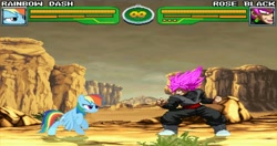 Size: 1200x633 | Tagged: safe, derpibooru import, rainbow dash, pegasus, pony, fighting game, goku black