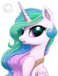 Size: 2043x2664 | Tagged: safe, artist:nimaru, princess celestia, alicorn, pony, bust, cute, cutelestia, ear fluff, female, mare, portrait, simple background, solo, style emulation, transparent background