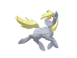 Size: 1600x1200 | Tagged: safe, artist:tomat-in-cup, derpy hooves, pegasus, pony, blushing, colored pupils, female, looking up, mare, simple background, solo, transparent background