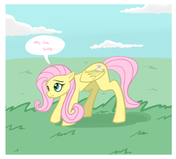 Size: 800x720 | Tagged: safe, artist:miniyuna, fluttershy, pegasus, pony, female, mare, pink mane, solo, yellow coat