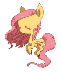 Size: 550x650 | Tagged: safe, artist:lantaniel, fluttershy, pegasus, pony, chibi, female, mare, solo