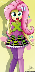 Size: 645x1321 | Tagged: safe, artist:the-butch-x, fluttershy, equestria girls, rainbow rocks, beautiful, beautiful x, clothes, cute, looking at you, shyabetes, skirt, smiling, solo