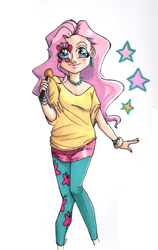 Size: 659x1043 | Tagged: safe, artist:digitalphooka, fluttershy, human, cutie mark, humanized, solo