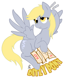 Size: 1024x1229 | Tagged: safe, artist:masternodra, derpy hooves, pegasus, pony, female, head scratch, map, mare, scratching, signature, simple background, solo, spread wings, transparent background, wings