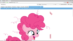 Size: 1366x768 | Tagged: safe, artist:hawk9mm, pinkie pie, earth pony, pony, filly, fluffy mane, lol, mane, pink, simple background, vector, white background, window.funfunfun()