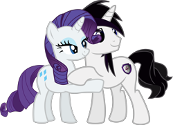 Size: 7413x5377 | Tagged: safe, artist:barrfind, rarity, oc, oc:barrfind, pony, unicorn, absurd resolution, canon x oc, couple, female, hoof hold, love, male, rarifind, shipping, simple background, straight, transparent background, vector