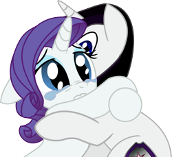 Size: 2866x2628 | Tagged: safe, artist:barrfind, rarity, oc, oc:barrfind, pony, unicorn, canon x oc, consoling, couple, crying, female, hug, male, rarifind, sad, shipping, simple background, straight, transparent background, vector