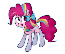 Size: 1850x1536 | Tagged: safe, artist:nintendash, pinkie pie, earth pony, pony, female, mare, multicolored mane, multicolored tail, pink coat, rainbow power, solo
