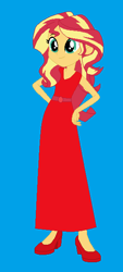 Size: 278x616 | Tagged: safe, artist:starman1999, sunset shimmer, equestria girls, base used, long dress, solo