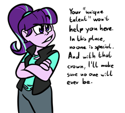 Size: 1280x1156 | Tagged: safe, artist:mlprarepairartsies, starlight glimmer, equestria girls, alternate universe, clothes, dialogue, s5 starlight, solo, this will end in communism