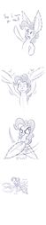 Size: 500x2400 | Tagged: safe, artist:heir-of-rick, pinkie pie, earth pony, pony, cartoon physics, dialogue, floppy ears, flying, how, impossibly large ears, improvisation, modular, pinkie being pinkie, pinkie physics, simple background, sketch, solo, wing ears