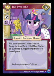 Size: 341x476 | Tagged: safe, derpibooru import, twilight sparkle, twilight sparkle (alicorn), alicorn, pony, canterlot nights, ccg, enterplay, female, mare, mlp trading card game, twilight scepter