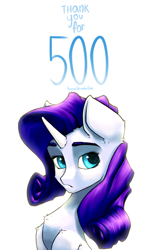 Size: 1500x2400 | Tagged: safe, artist:thegraid, rarity, pony, unicorn, milestone, milestone celebration, simple background, solo