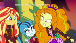 Size: 1920x1080 | Tagged: safe, screencap, adagio dazzle, sonata dusk, sunset shimmer, better together, equestria girls, sunset's backstage pass!, angry, music festival outfit, shrunken pupils