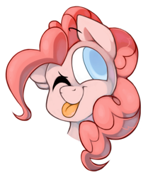 Size: 661x792 | Tagged: safe, artist:kelcasual, pinkie pie, earth pony, pony, :p, bust, colored pupils, cute, diapinkes, head only, portrait, simple background, solo, tongue out, white background, wink