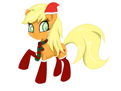 Size: 800x600 | Tagged: safe, artist:canister, applejack, earth pony, pony, clothes, scarf, socks, solo