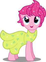 Size: 5692x7658 | Tagged: safe, artist:atomicmillennial, pinkie pie, earth pony, pony, absurd resolution, alternate hairstyle, clothes, crossover, disney, dress, inside out, joy (inside out), looking up, open mouth, pixar, solo