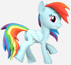 Size: 2044x1855 | Tagged: safe, artist:flushthebatsanta, derpibooru import, rainbow dash, pegasus, pony, 3d, female, looking at you, mare, plot, raised hoof, raised leg, source filmmaker