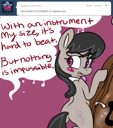 Size: 500x569 | Tagged: safe, artist:clockworkquartet, octavia melody, earth pony, pony, ask, ask lady octavia, blushing