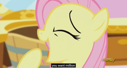 Size: 1600x855 | Tagged: safe, screencap, fluttershy, pegasus, pony, do princesses dream of magic sheep, meme, yawn, youtube caption