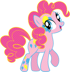 Size: 7693x7898 | Tagged: safe, artist:sugar-loop, pinkie pie, earth pony, pony, absurd resolution, cutie mark magic, simple background, solo, transparent background, vector