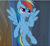 Size: 1023x942 | Tagged: safe, derpibooru import, screencap, rainbow dash, pegasus, pony, castle mane-ia, cropped, female, flying, mare, spread wings, thinking, wings