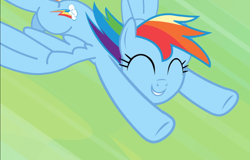 Size: 1276x815 | Tagged: safe, derpibooru import, screencap, rainbow dash, pegasus, pony, daring don't, cropped, cute, dashabetes, eyes closed, female, flying, mare, smiling, spread wings, wings